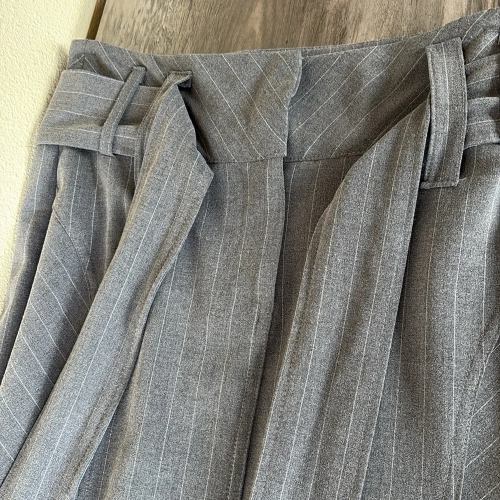 Arden B. Gray PinstripePencil Skirt With Bow Belt Size 2